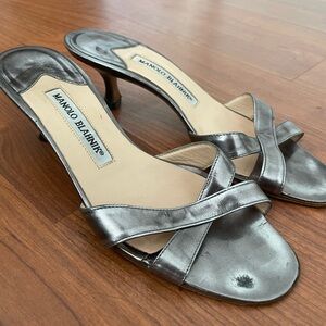 Manolo Blahnik kitten heel sandals